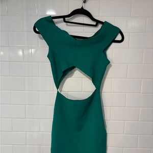 by the way. Green Backless Dress